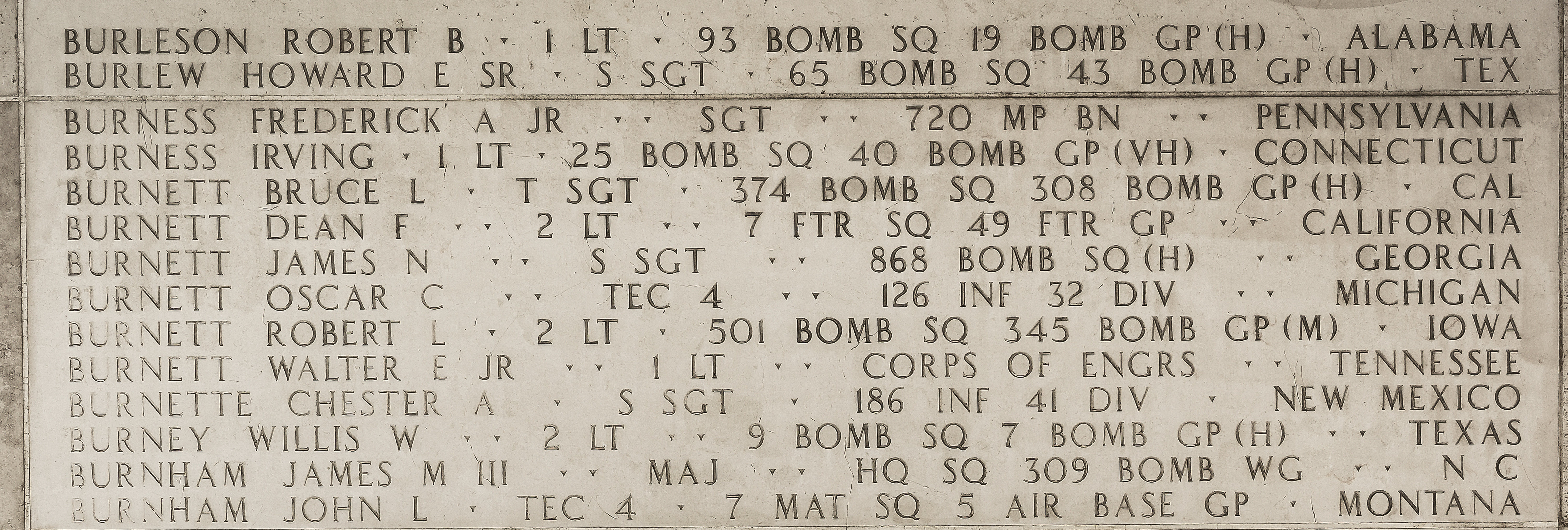 Bruce L. Burnett, Technical Sergeant